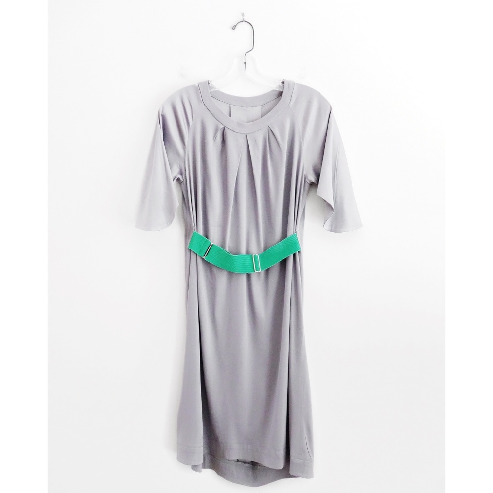 VPL Cool Grey Green Belt Cocoon Dress sz 4